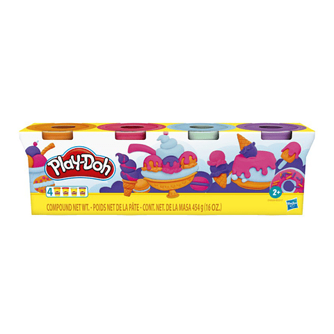 Play Doh Pack 4 Masas Surtido Helado 2años+ Hasbro 
