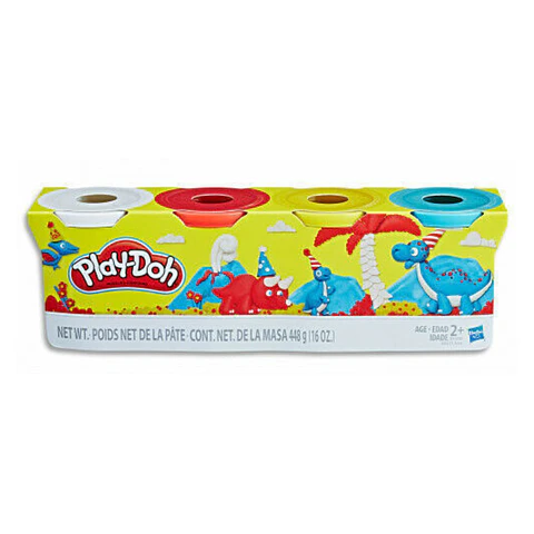 Play Doh Pack 4 Masas Surtido Dinosaurio 2años+ Hasbro 