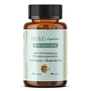Delavid Gaia Mix 14 Probioticos/Prebioticos Orujo Uva 60un