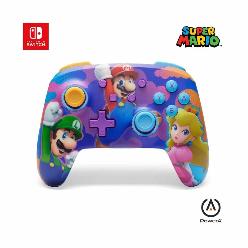 Control Inalambrico Splash Heroes Super Mario Para Nintendo Switch 1