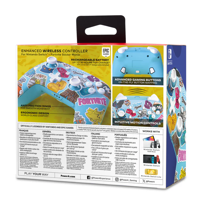Mando Inalambrico Mejorado Fortnite Sticker Mania Nintendo Switch 10