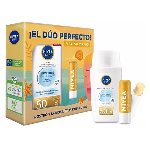 Pack Nivea Protector Solar Facial FPS 50 + Labial Protector FPS 20