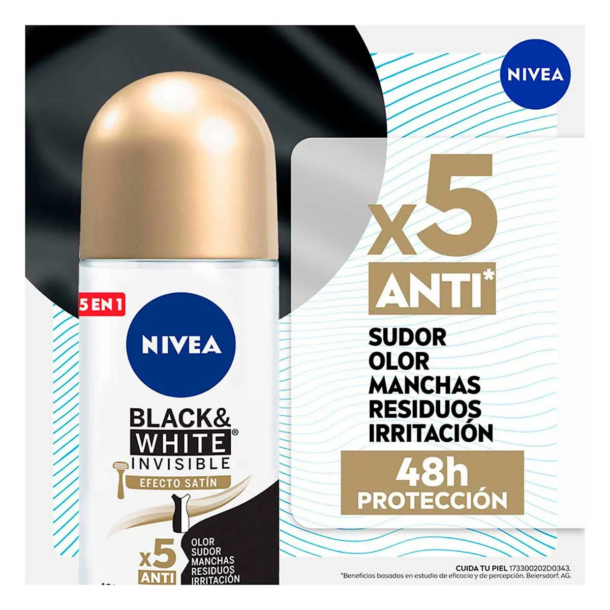 Nivea Roll On Invisible Toque de Seda 50ml Black & White 3