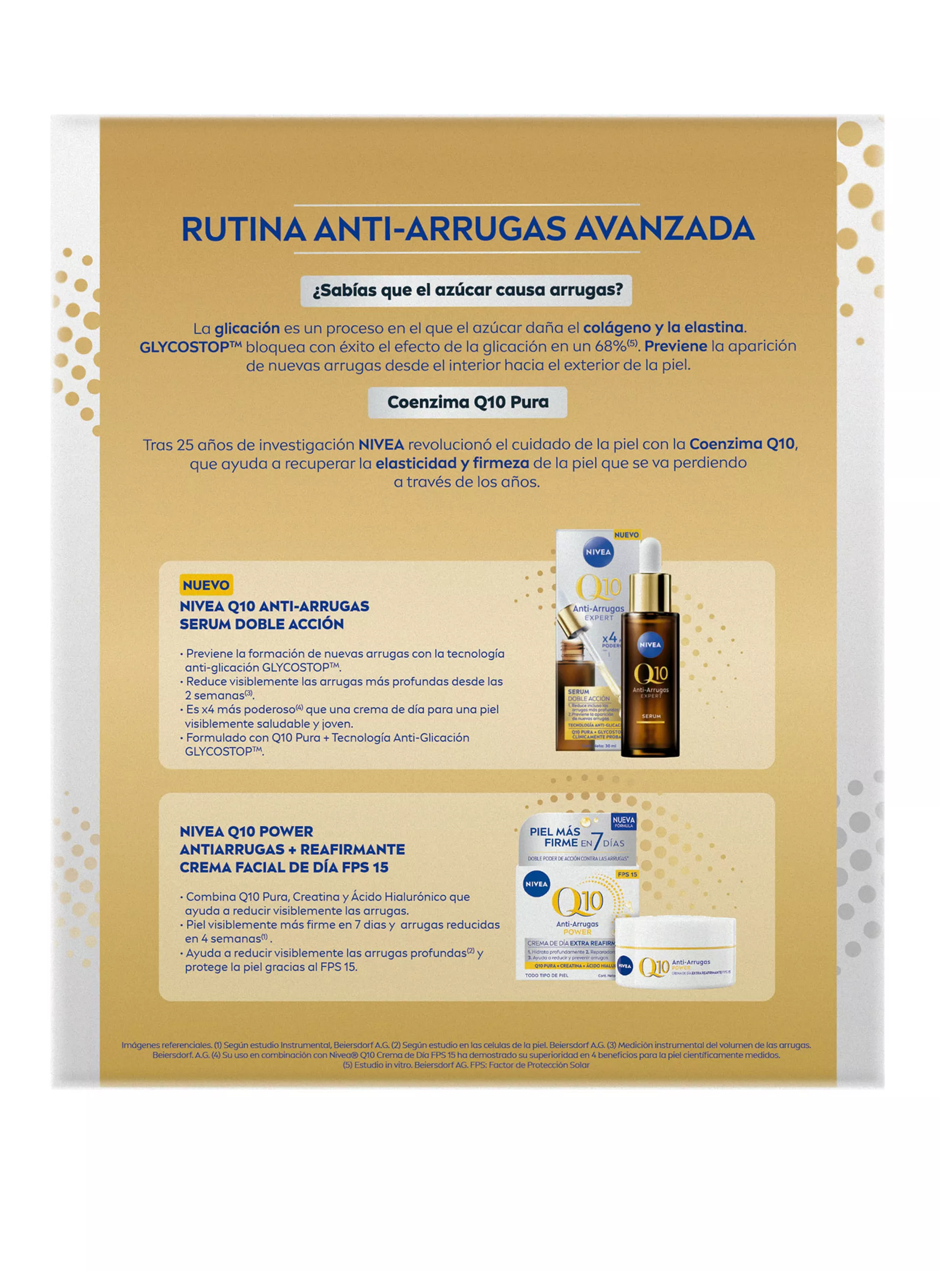 Pack Nivea Q10 y Glycostop Serum 30ml + Crema Facial Dia 50ml 4