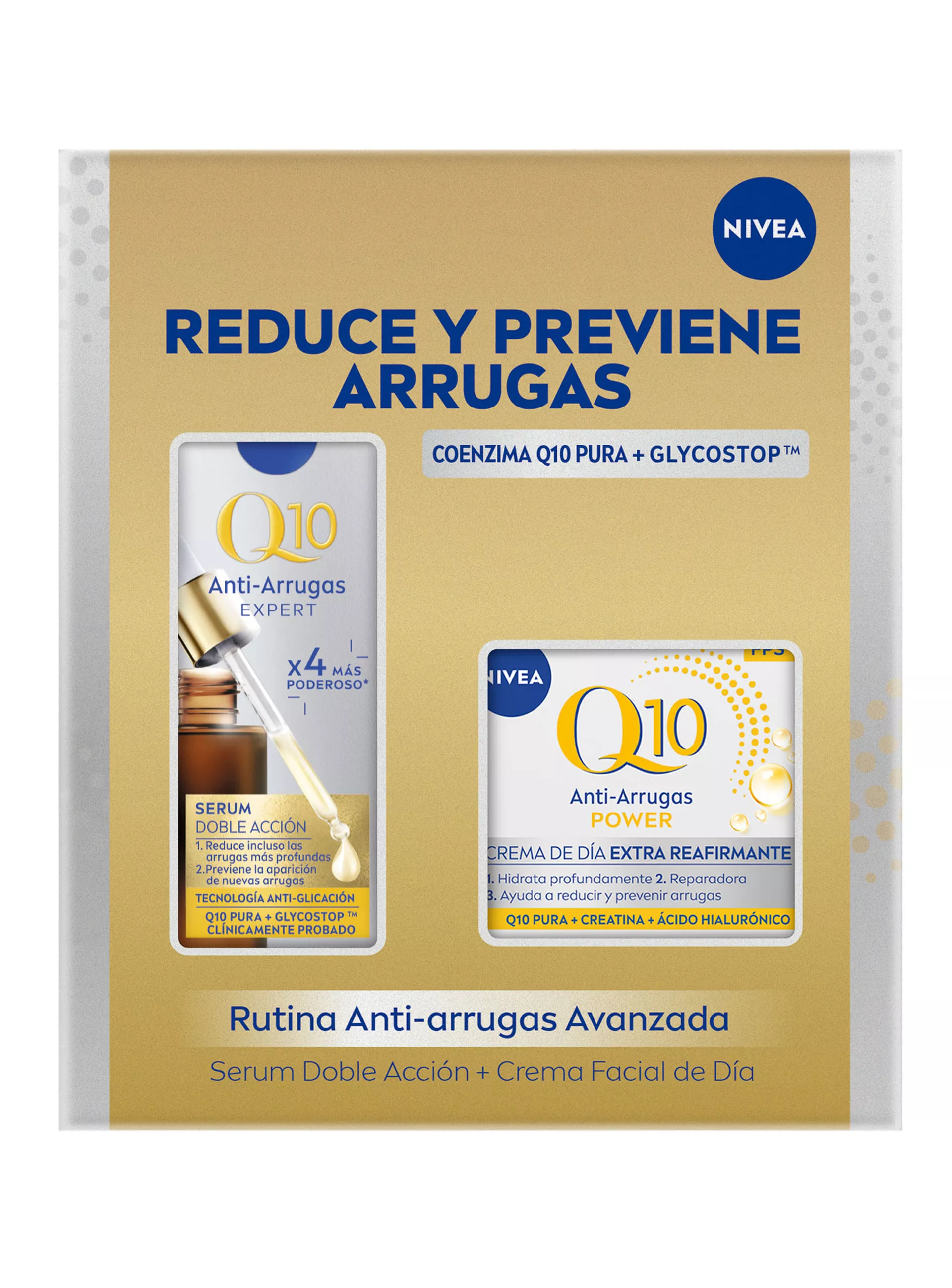Pack Nivea Q10 y Glycostop Serum 30ml + Crema Facial Dia 50ml 1