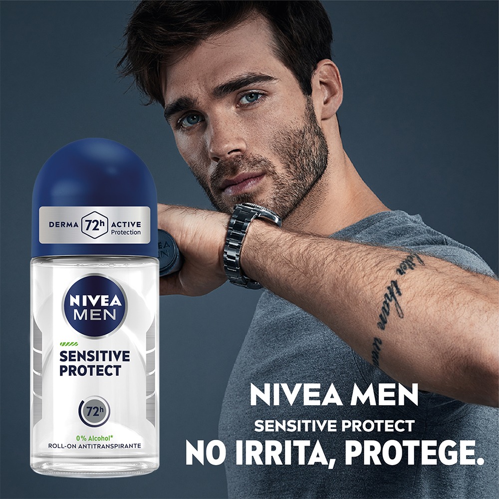 Nivea Men Desodorante Antitranspirante Sensitive Protect 72hrs Roll On 50 ml 5