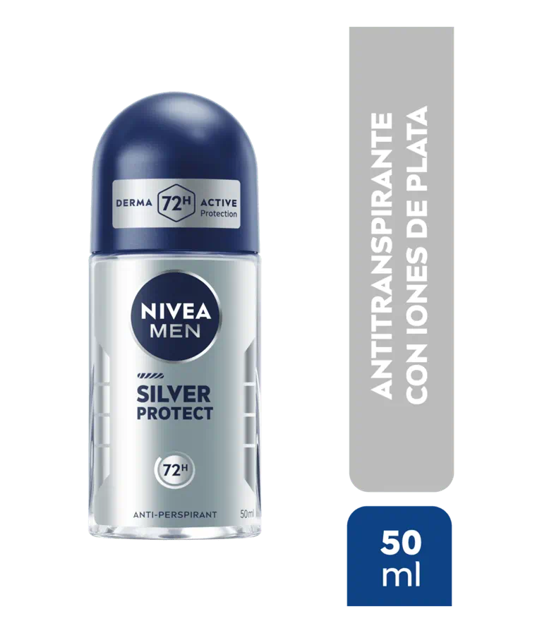 Desodorante Antitranspirante Roll On Silver Protect 72hrs 50ml Nivea Men 2