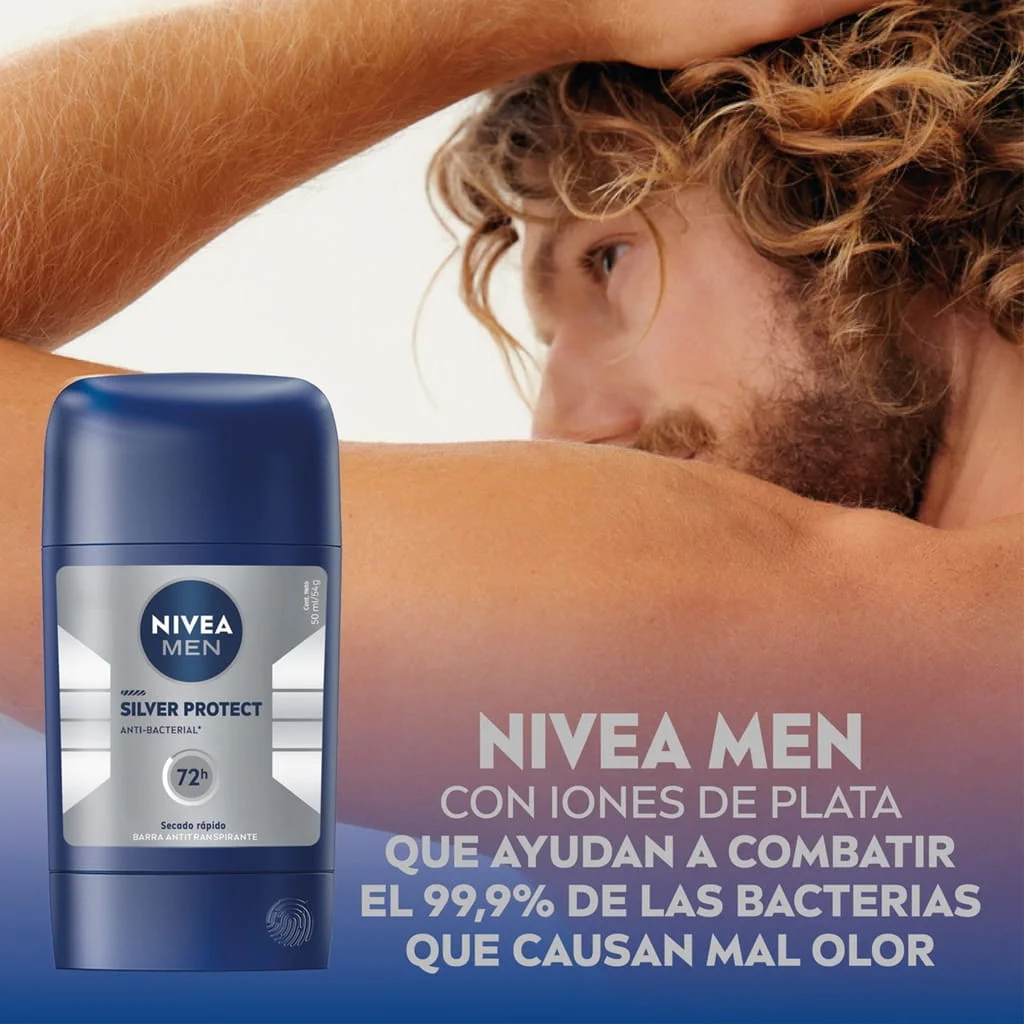 Desodorante Barra Antitranspirante Siver Protect 72hrs 54gr Nivea Men 4