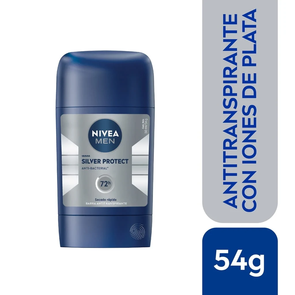 Desodorante Barra Antitranspirante Siver Protect 72hrs 54gr Nivea Men 2