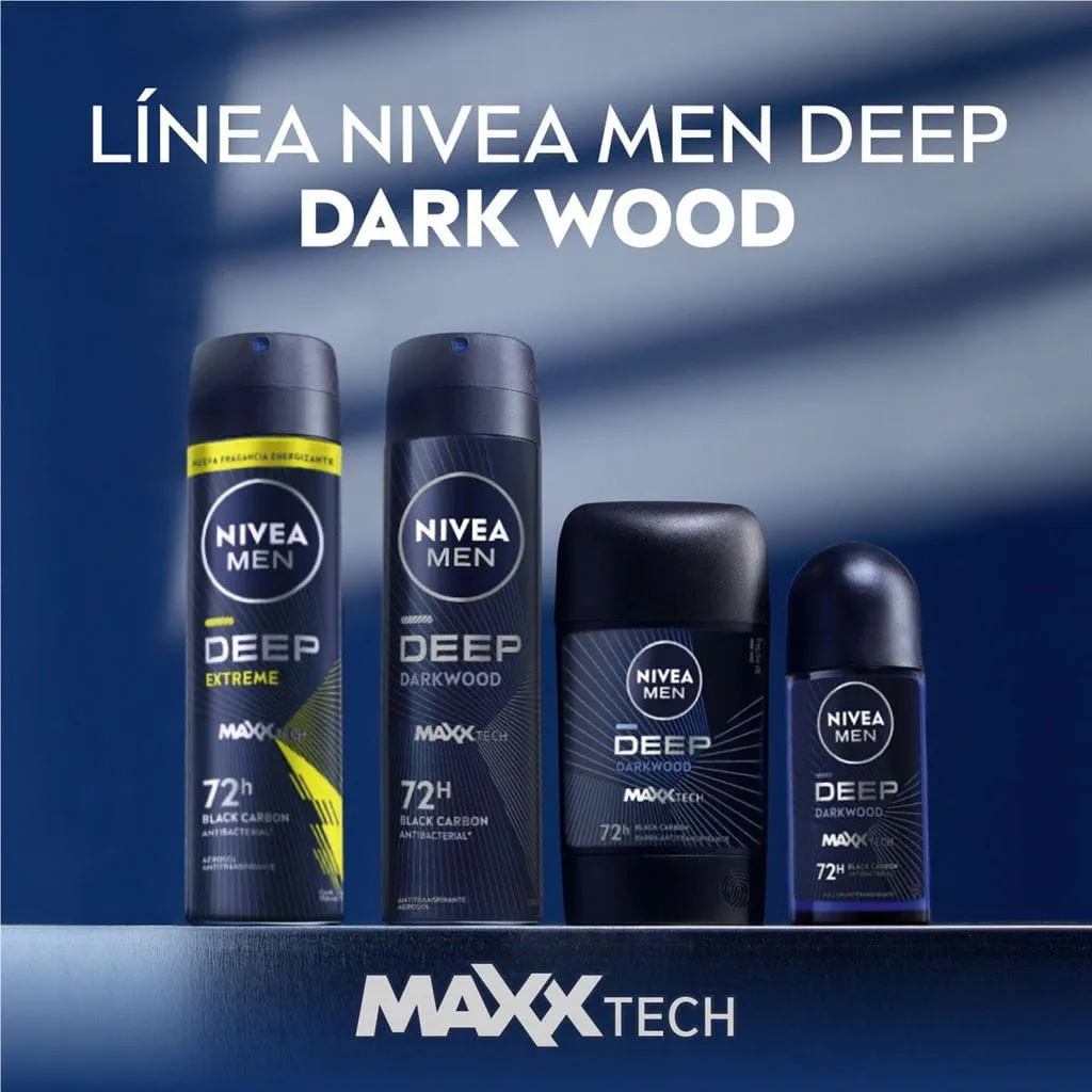 Desodorante 72hrs Antitranspirante Barra Deep 54gr Nivea Men 4