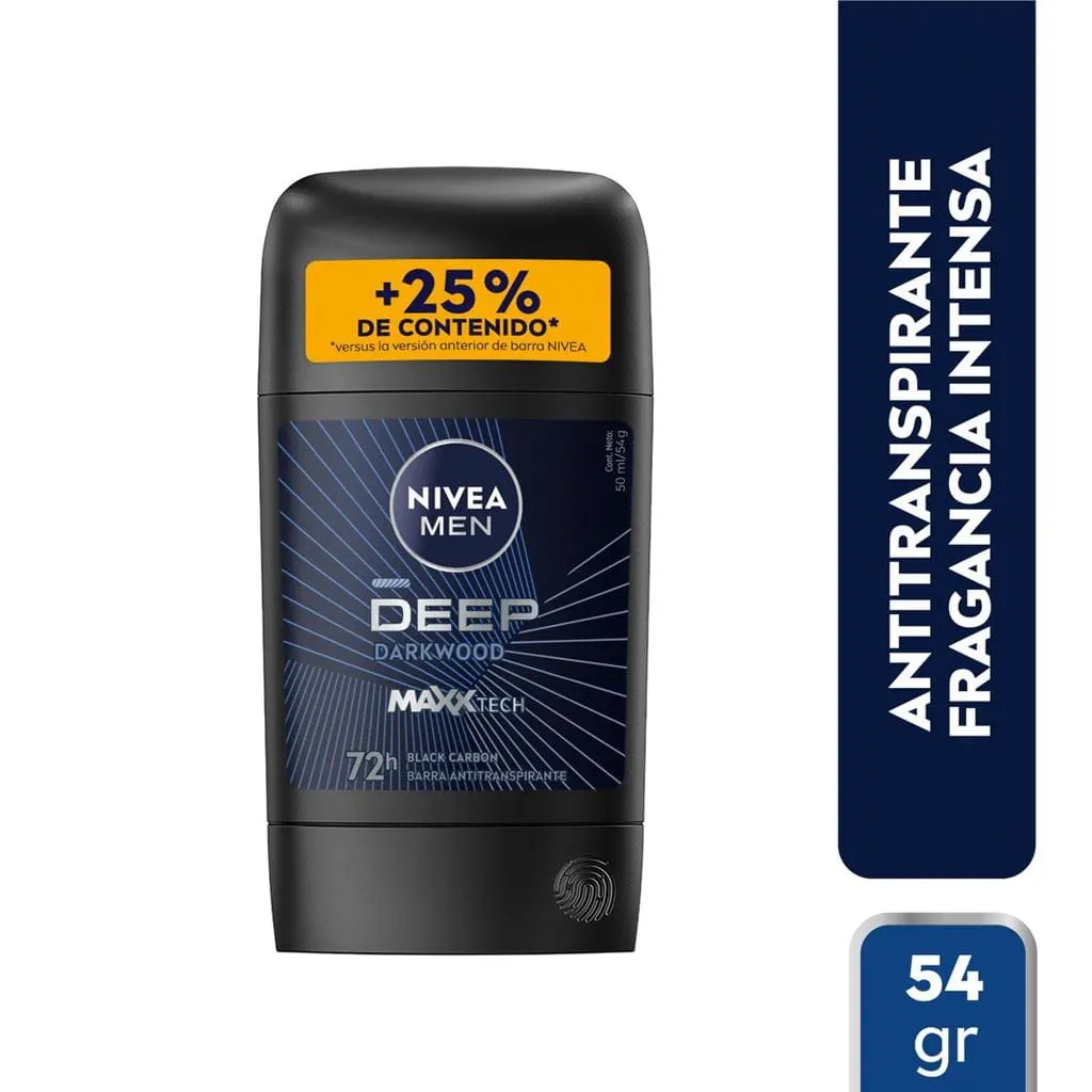 Desodorante 72hrs Antitranspirante Barra Deep 54gr Nivea Men 2