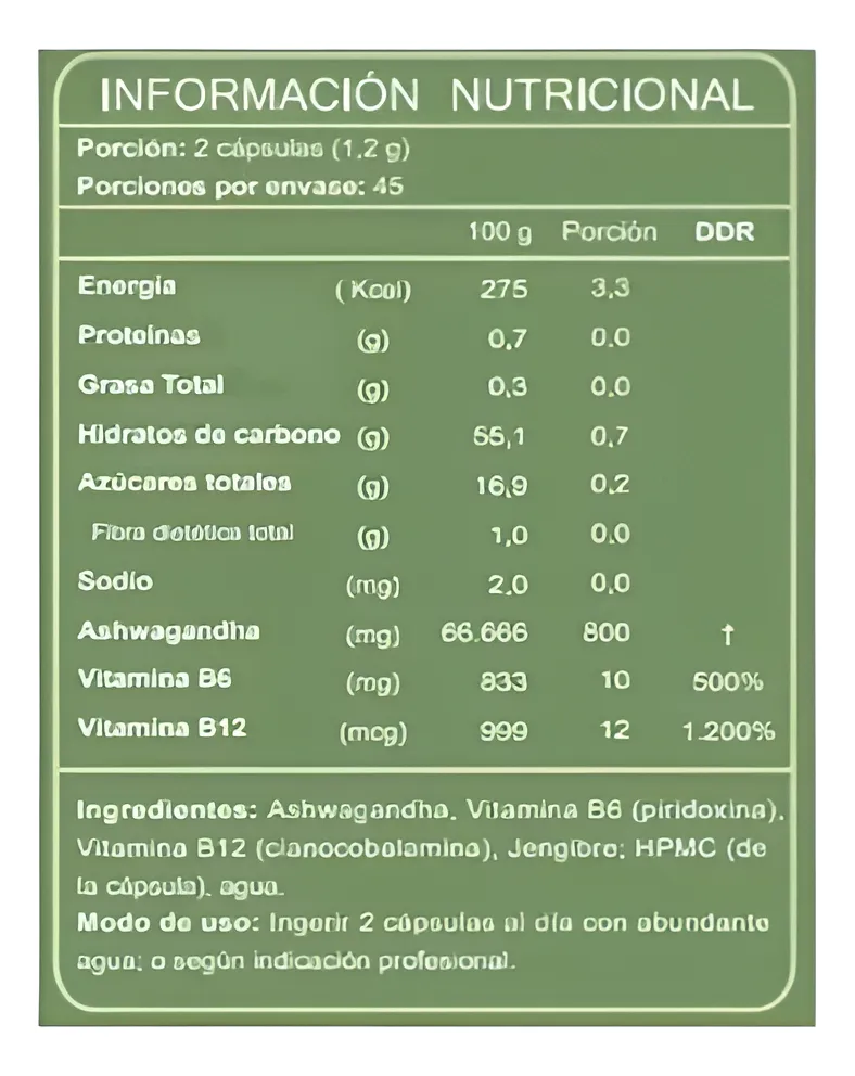 African Root Ashwagandha Fnl Frasco 90 Capsulas Vegano 3