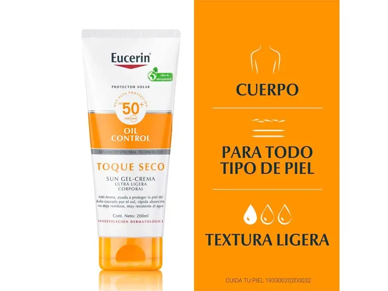 Eucerin Sun FPS50 Oil Control Gel Toque Seco 200ml 5