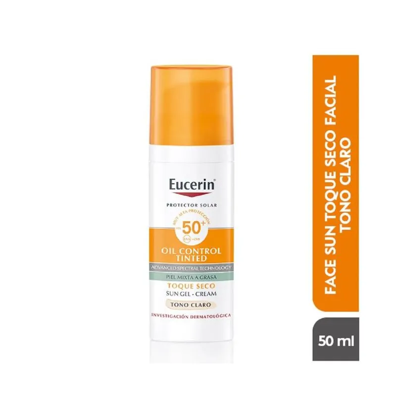 Eucerin Sun FPS50 Gel Oil Control Tono Claro 50ml 2