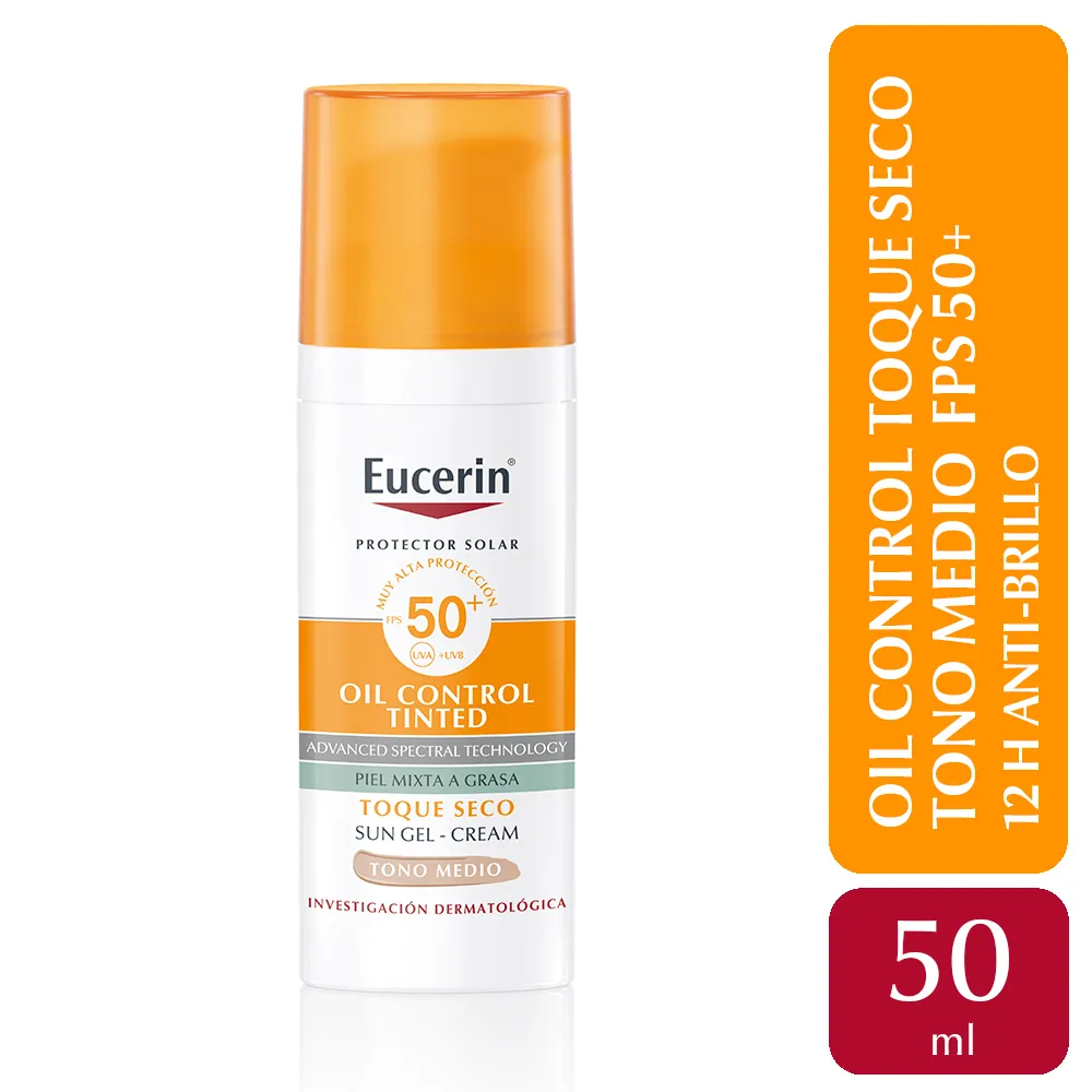 Eucerin FPS50 Gel Oil Control Tono Medio 50ml 2