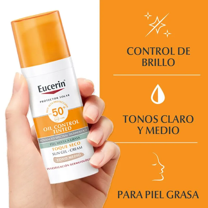 Eucerin FPS50 Gel Oil Control Tono Medio 50ml 4