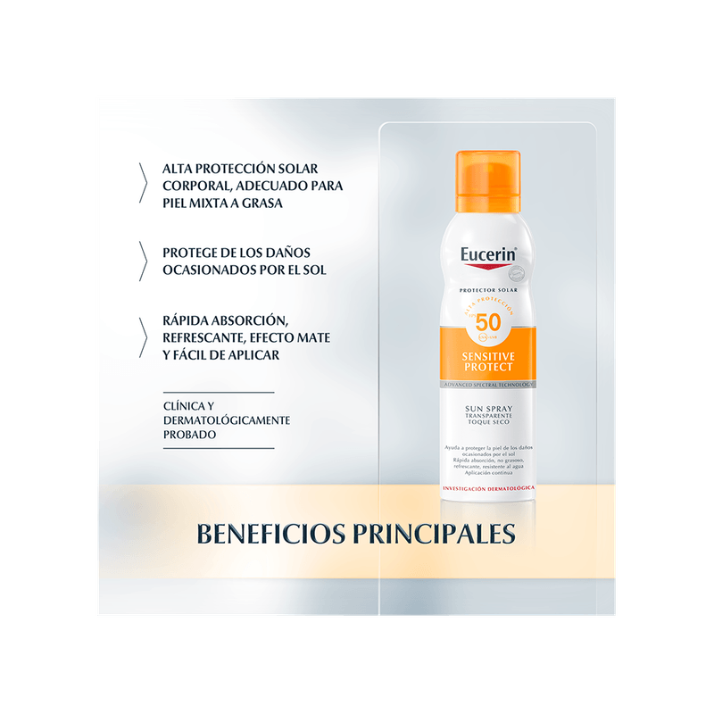 Eucerin Sun FPS 50 Oil Control Toque Seco Spray 200 ml 3