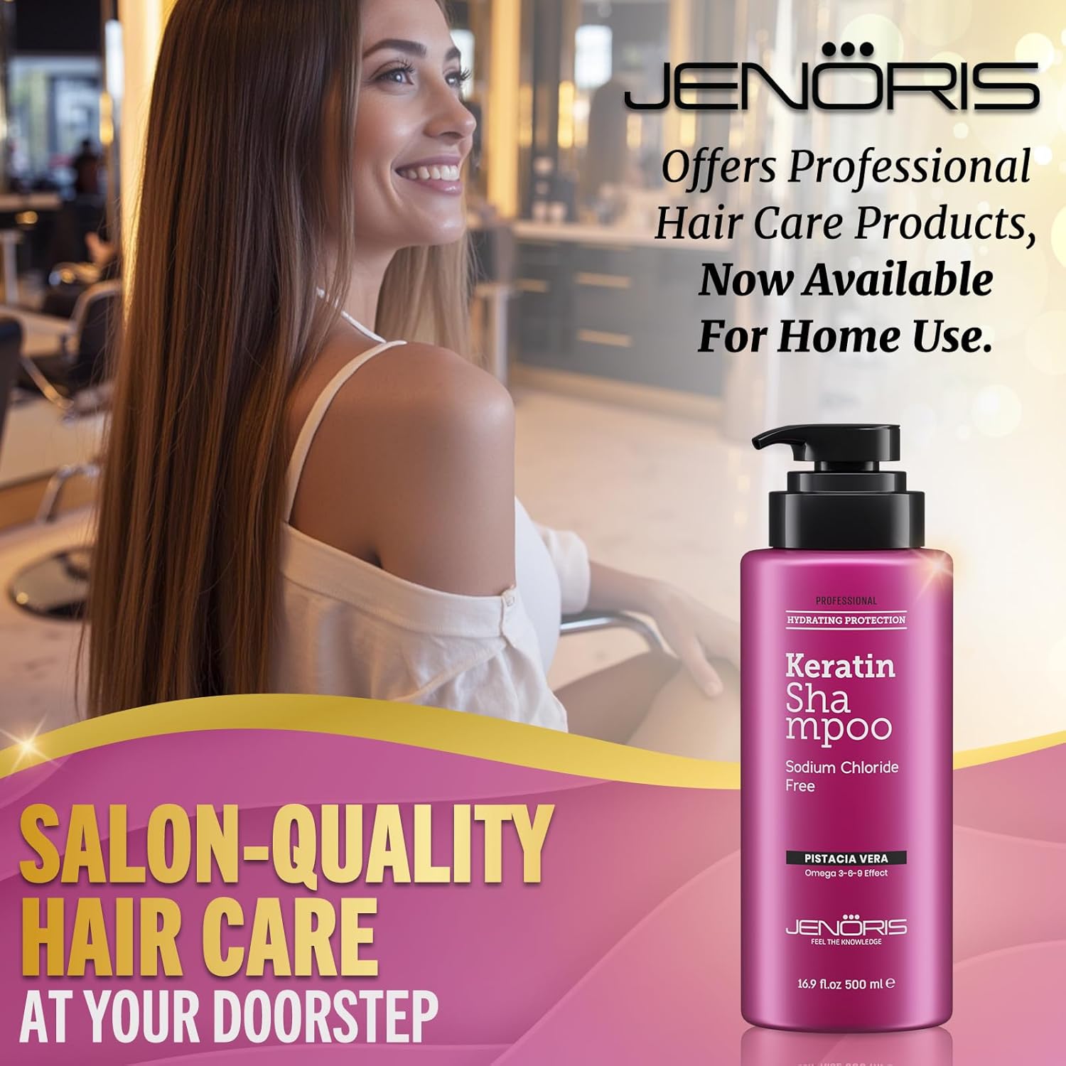 Jenoris Professional Keratin Shampoo Sin Cloruro de Sodio 500ml 3