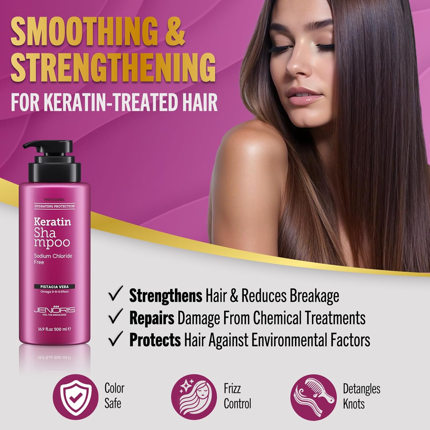 Jenoris Professional Keratin Shampoo Sin Cloruro de Sodio 500ml 4