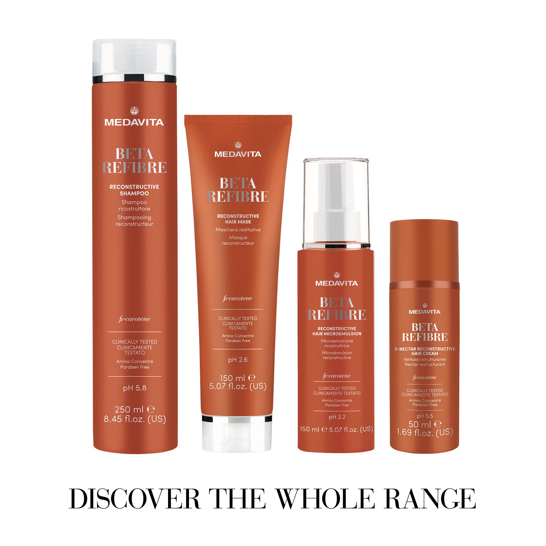 Medavita B-Refibre Mascara Reconstructiva con Betacaroteno 150ml 6