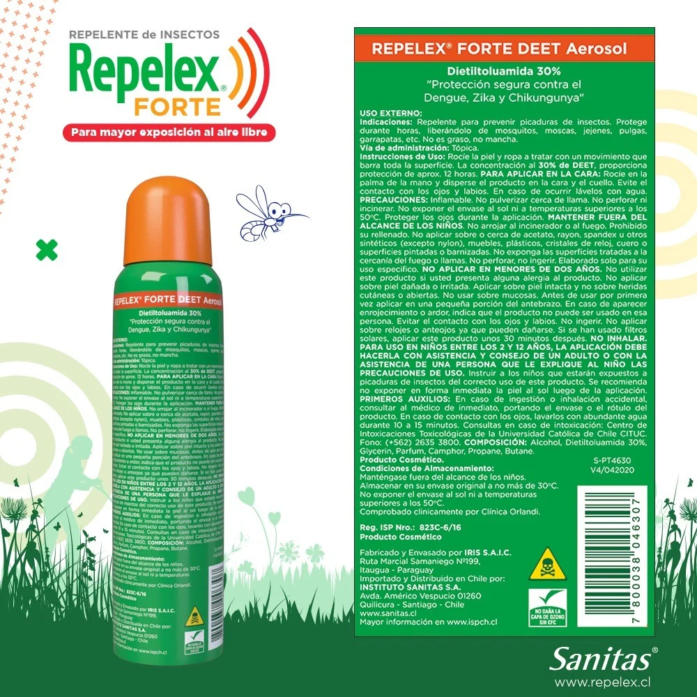 Repelex Forte / Repelente De Insectos [30%deet] 165 Ml 4