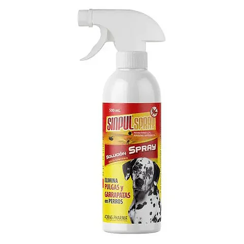 Sinpul Spray Elimina Pulgas y Garrapatas en Perros 500ml