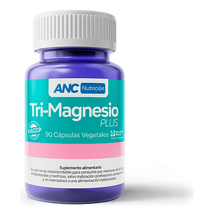 Tri-magnesio Plus Cápsulas Vegetales Con Vitamina B6 - Anc 