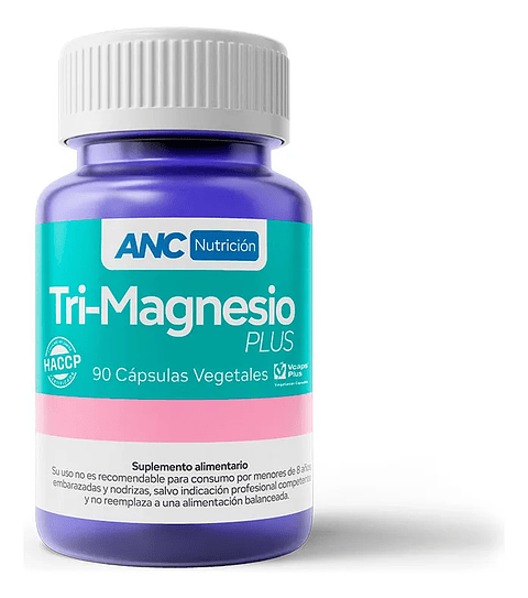 Tri-magnesio Plus Cápsulas Vegetales Con Vitamina B6 - Anc 