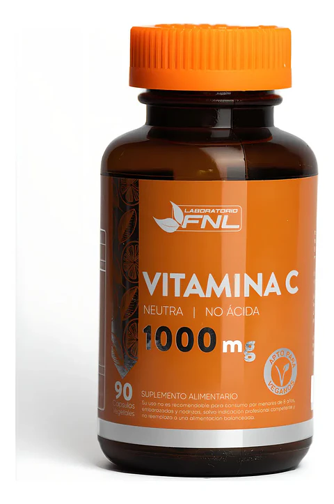 Vitamina C 1000mg/ Neutra - No Acida. 90cap. Veg Sin Sabor