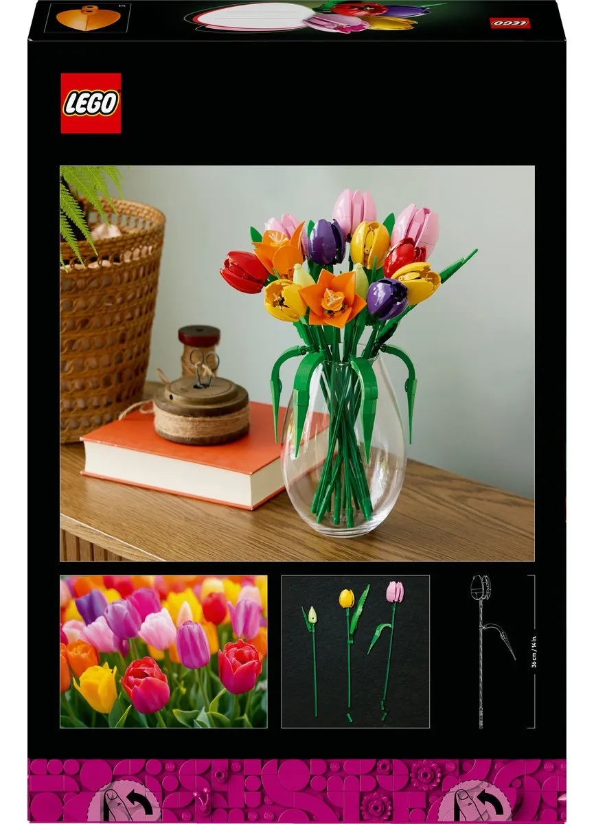 Lego® Botanicals Ramo De Tulipanes Decoración 11501 576 Flores 9
