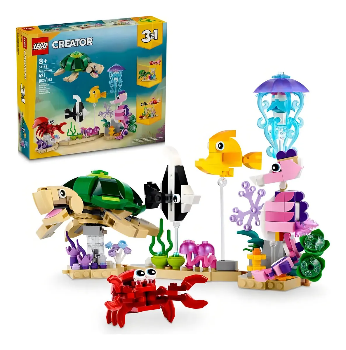 Lego Creator 3 En 1 Animales Marinos 31158 421 Piezas 5