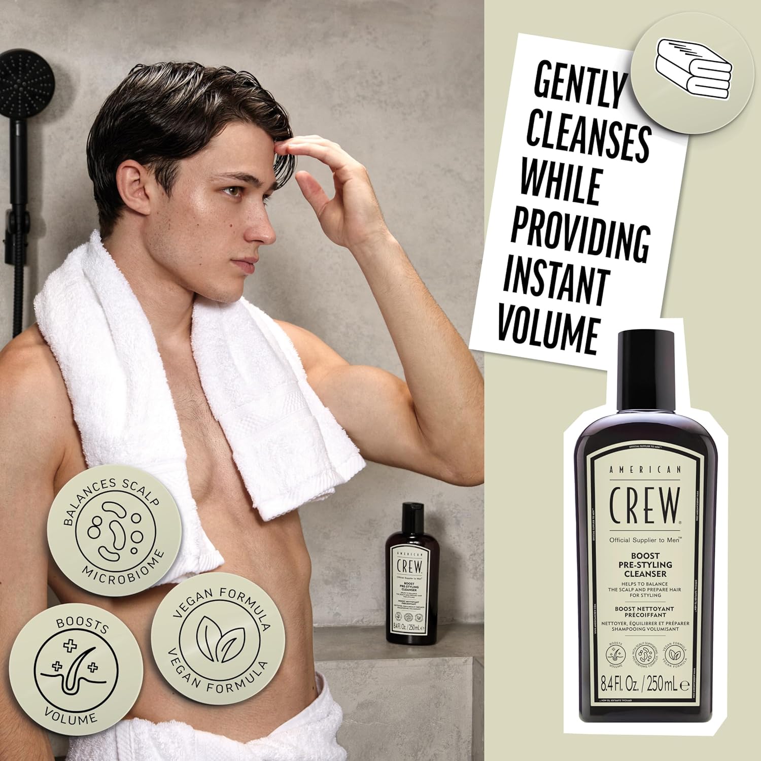 Shampoo Pre Styler Boost Para Cabello Fino 250ml American Crew 5