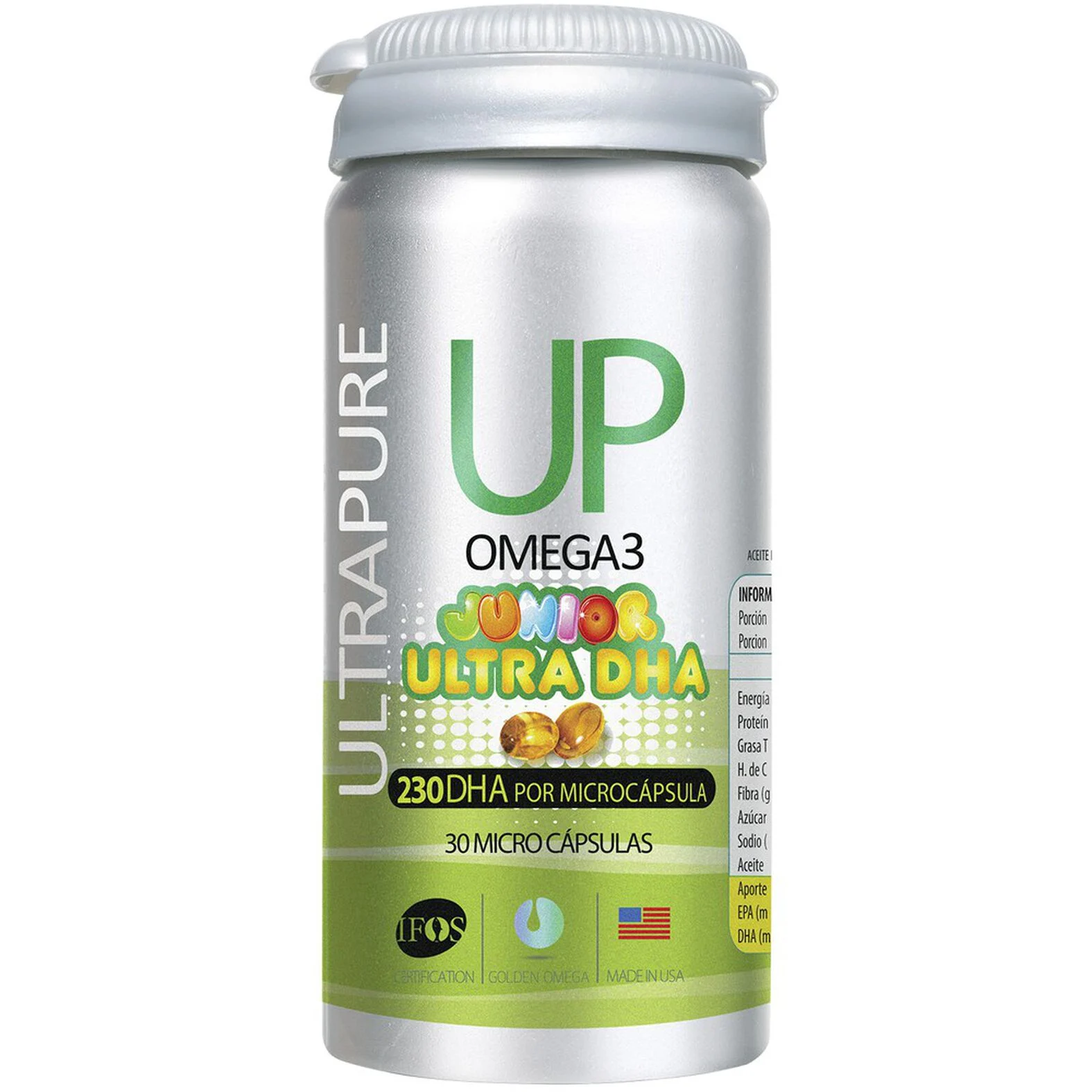 Suplemento Omega 3 Up Ultrapure Junior Ultra DHA 30 Cápsulas 1