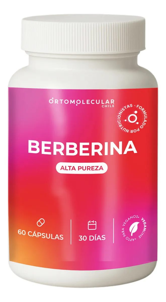Berberina 500mg x Porción Alta Pureza 60 Capsulas Ortomolecular 1