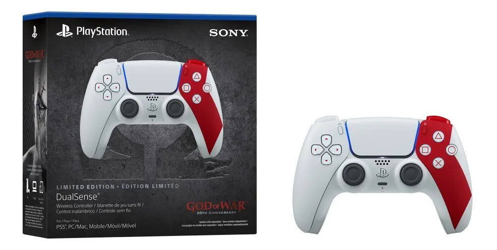 Joystick Dualsense God Of War Ed Limitada Ps5 Blanco/rojo  3