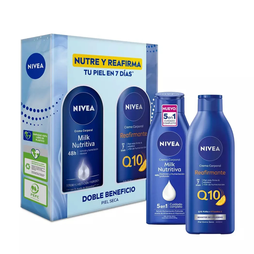 Pack Milk Nutritiva 400ml + Milk Q10 400ml Nivea 1