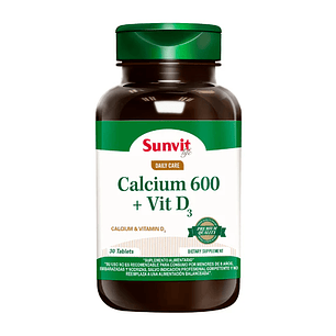 Calcium 600 y Vit D3 30 unidades Sunvit