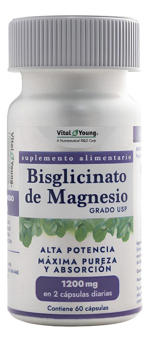 Bisglicinato Magnesio Usp 1200mg 60caps Vital & Young