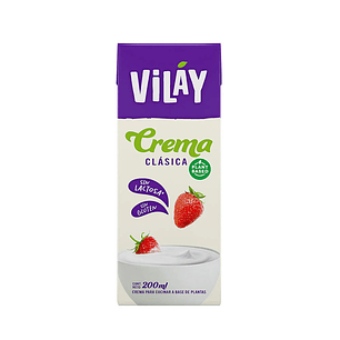 Crema Vegetal Alternativa Sin Lactosa Clasica 200ml Vilay