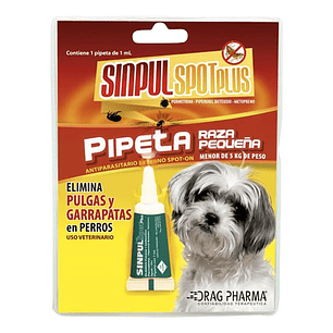 Sinpul Spot Plus Raza Pequeña Hasta 5Kg Peso 1 Pipeta DragPharma 
