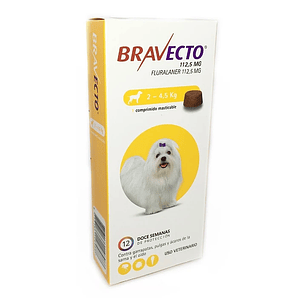 Bravecto Antipulgas y Garrapatas para Mascotas 2 a 4.5Kg