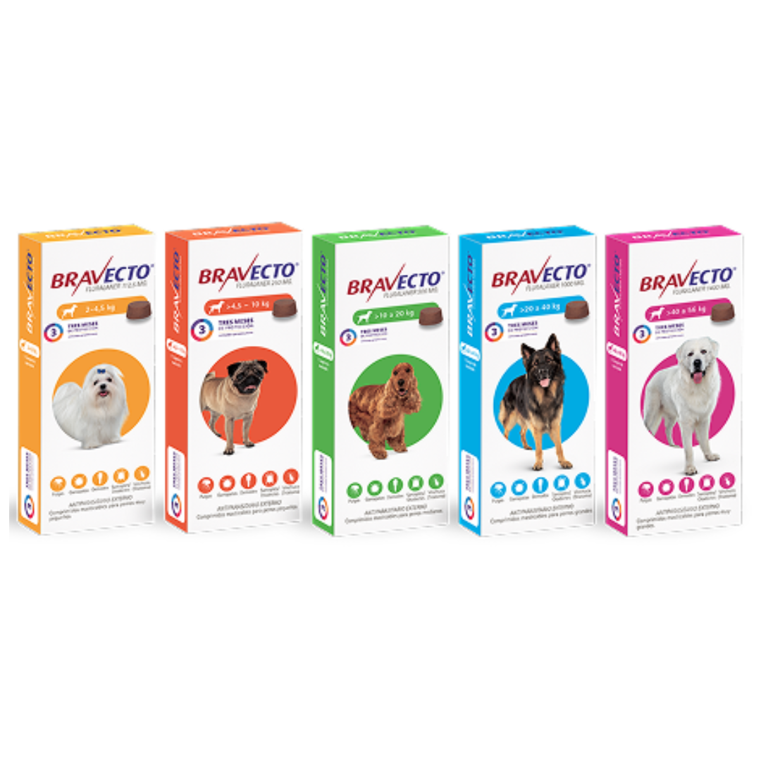 Bravecto Antipulgas/Garrapatas para Mascotas 10 a 20Kg 500mg 4