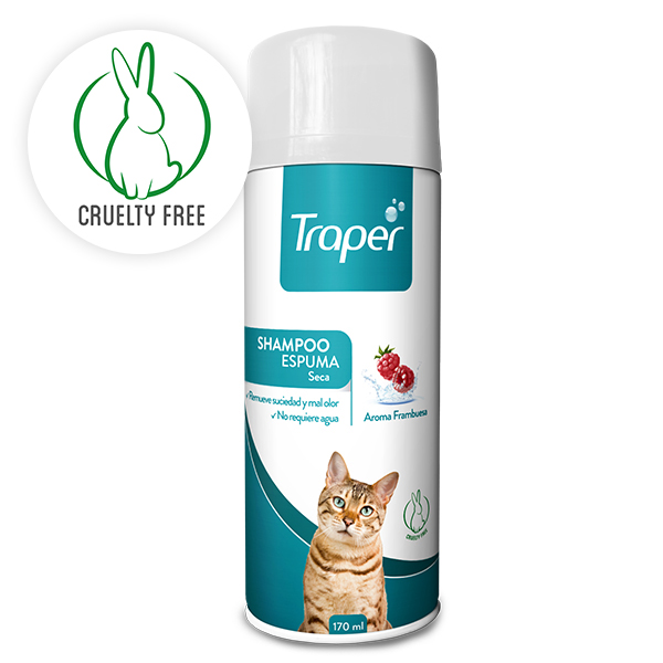 Shampoo Espuma Seca Para Gatos 170ml Aroma Frambuesa Traper  2