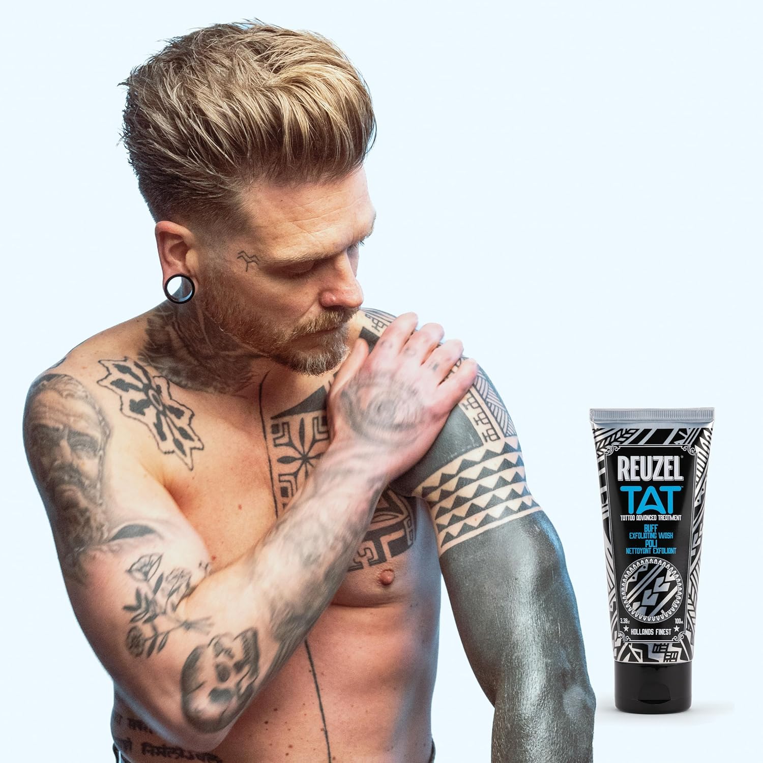Exfoliante Suave Tatuajes Ilumina Define Formula Vegana 100ml Reuzel 8