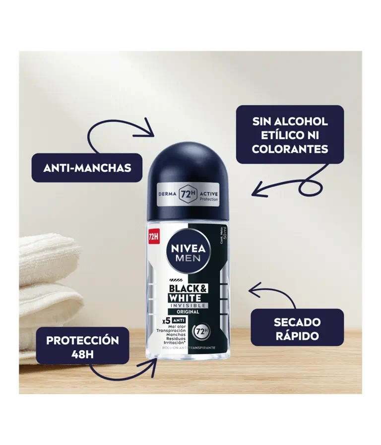 Nivea Black & White Anitranspirante Roll On 50ml 3