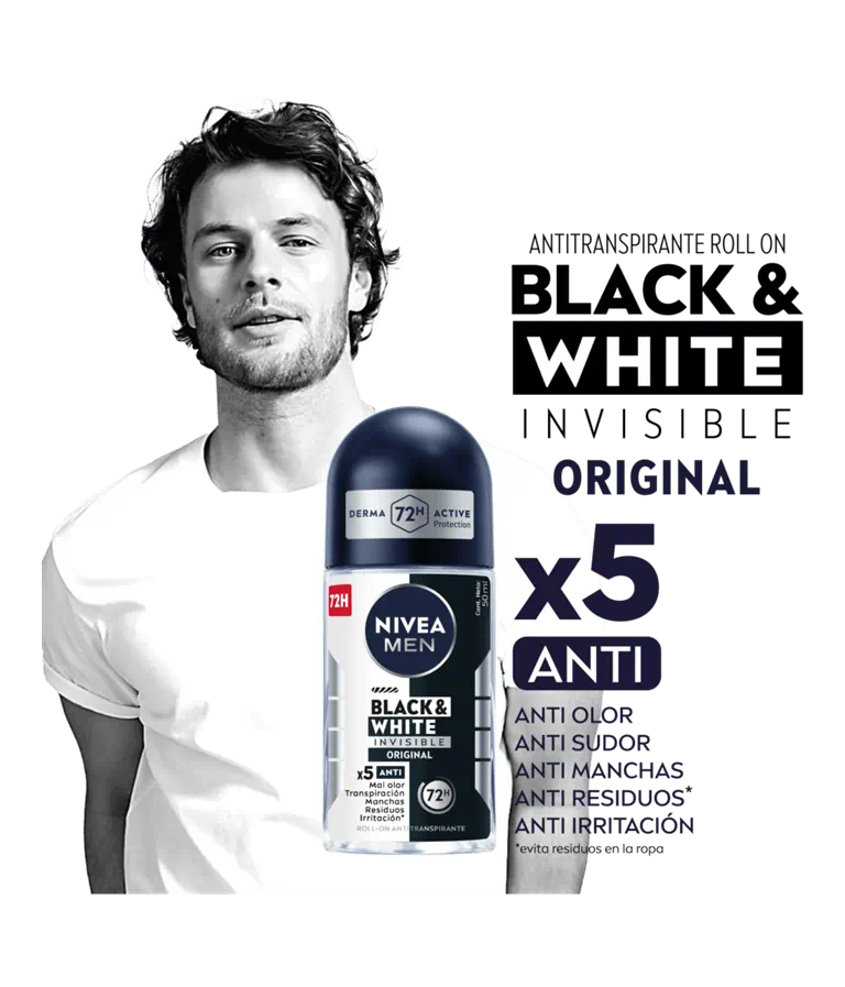 Nivea Black & White Anitranspirante Roll On 50ml 4