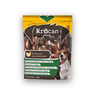 Snack Brochetas De Carne Triple Sabor 100gr Perros Krocan