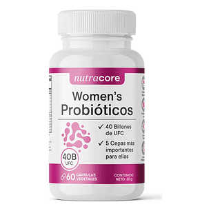 Probióticos Mujer Salud Íntima 40 Billones 60 Caps Nutracore 