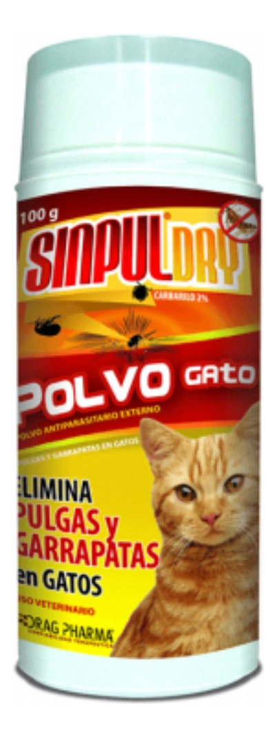 Sinpul Dry Polvo Antiparasitario Externo para Gatos 100gr Drag Pharma 3