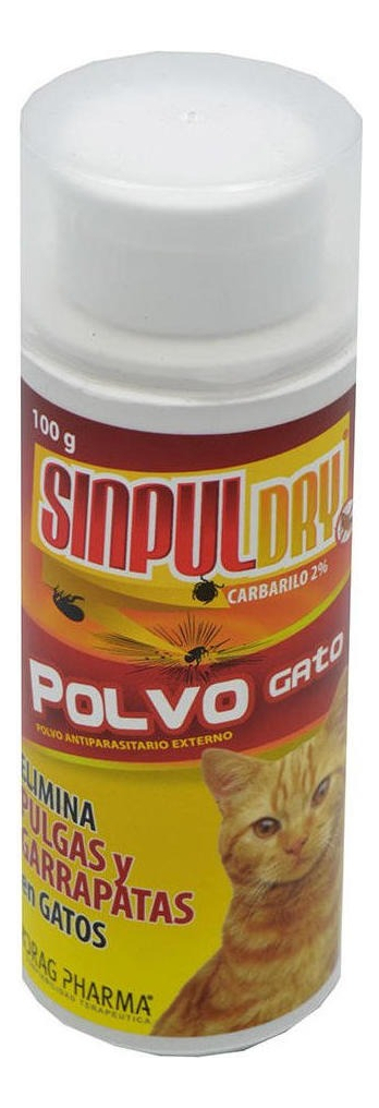 Sinpul Dry Polvo Antiparasitario Externo para Gatos 100gr Drag Pharma 2
